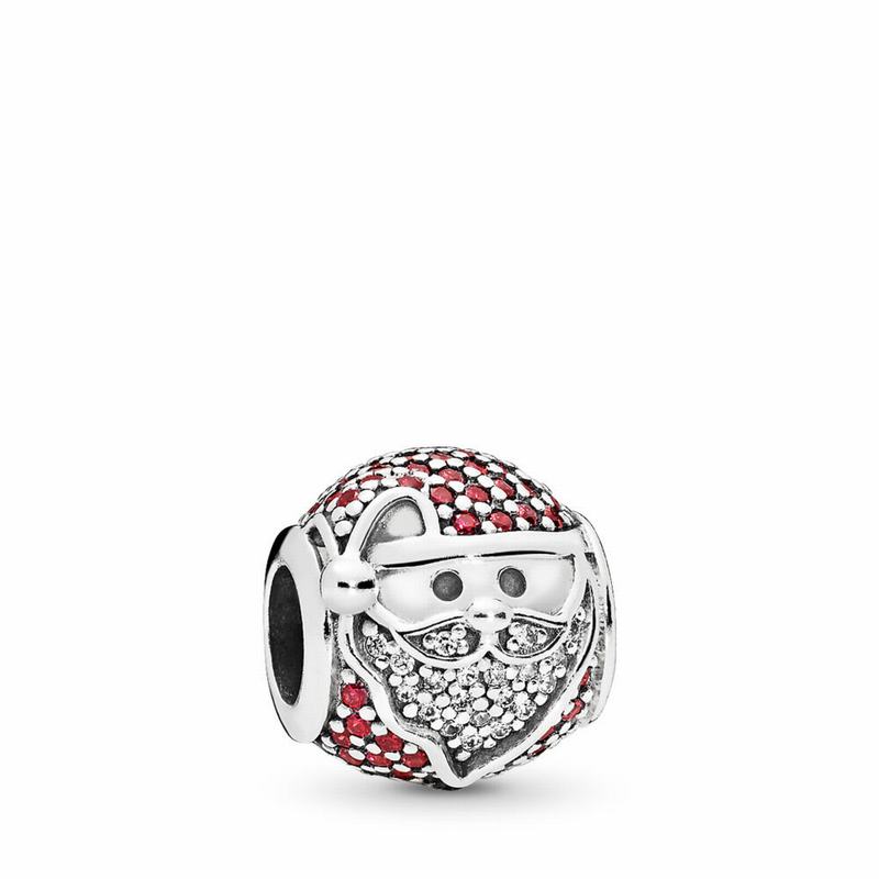 Pandora Sparkling Jolly Santa Charm Outlet NZ, Sterling Silver (290845-CWN)